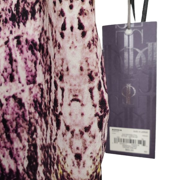 Jennifer Lopez NWT Sz XL Dress Distressed Python Jersey Knit Side Ruched Zipper - Picture 11 of 11